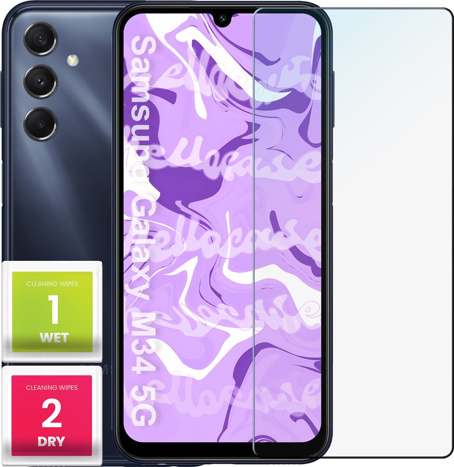 Hello Case Szkło Hartowane do Samsung Galaxy M34 5g (szybka 9H, płaskie 2.5D, szybka)