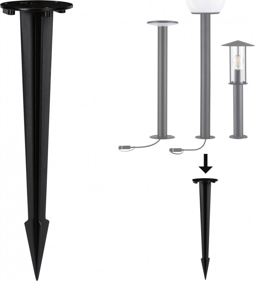 Paulmann Podstawa/ szpilka wbijana do lamp ogrodowych 40cm okrągła metalowa