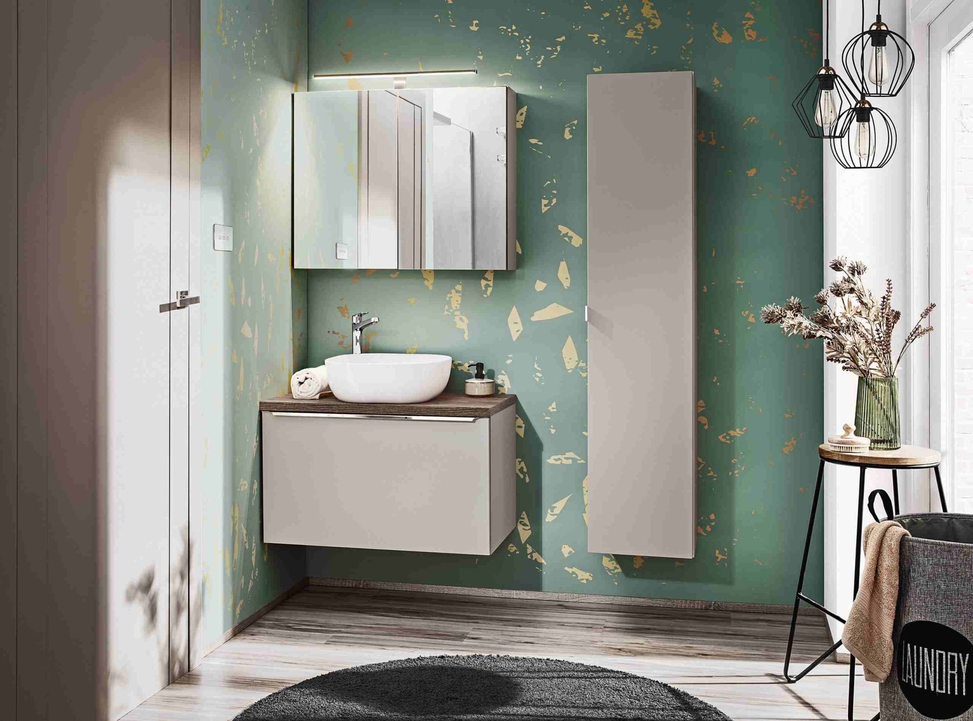 Comad Zestaw wiszących mebli do łazienki, Santa Fe, beżowy, mat