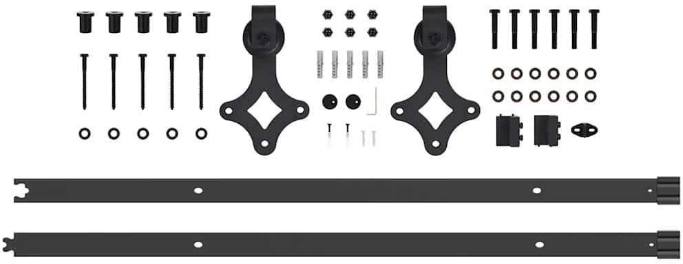 Drewiad XL drzwi przesuwne z zestawem do montażu 'ORKDAL'z drewna i szkła, Drewiad XL drzwi wewnętrzne z szkłem 'ORKDAL'73.5x198.5x4 cm z drewna sosno