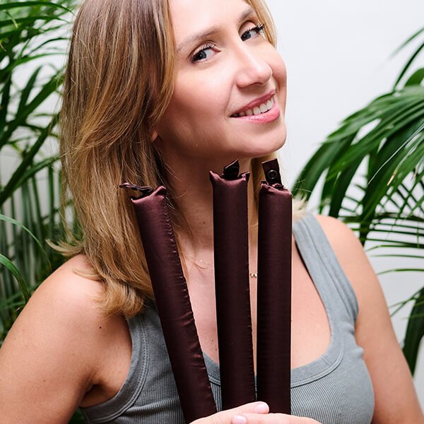 Zestaw wałków SATIN 3 szt. - loki bez użycia ciepła YEYE Made in Nature Brązowy