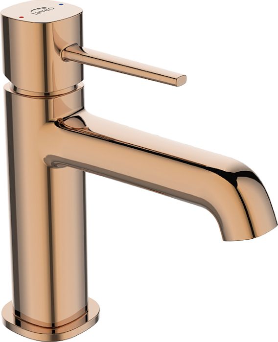 Bateria umywalkowa Laveo Pola stojąca różowe złoto