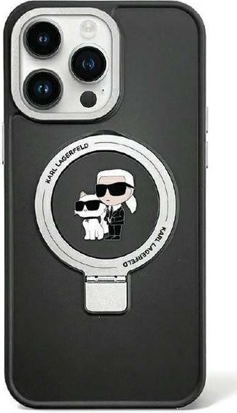Karl Lagerfeld Karl Lagerfeld KLHMP15SHMRSKCK iPhone 15 6.1" czarny/black hardcase Ring Stand Karl&Choupettte MagSafe