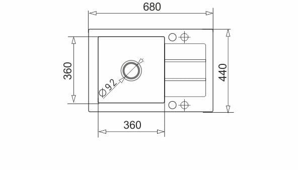 Pyramis Zlew. NEXT (68x44) 1B 1D karbon