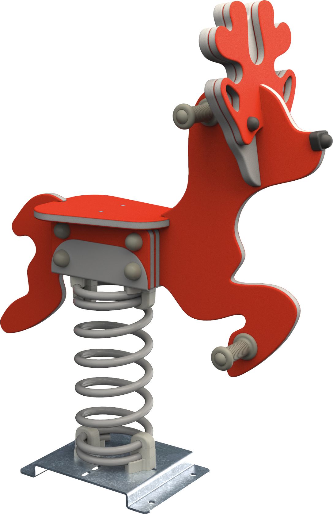 Huśtawka KBT Bujak na sprężynie na plac zabaw - Jeleń, kotwa płaska (177.001.004.001)