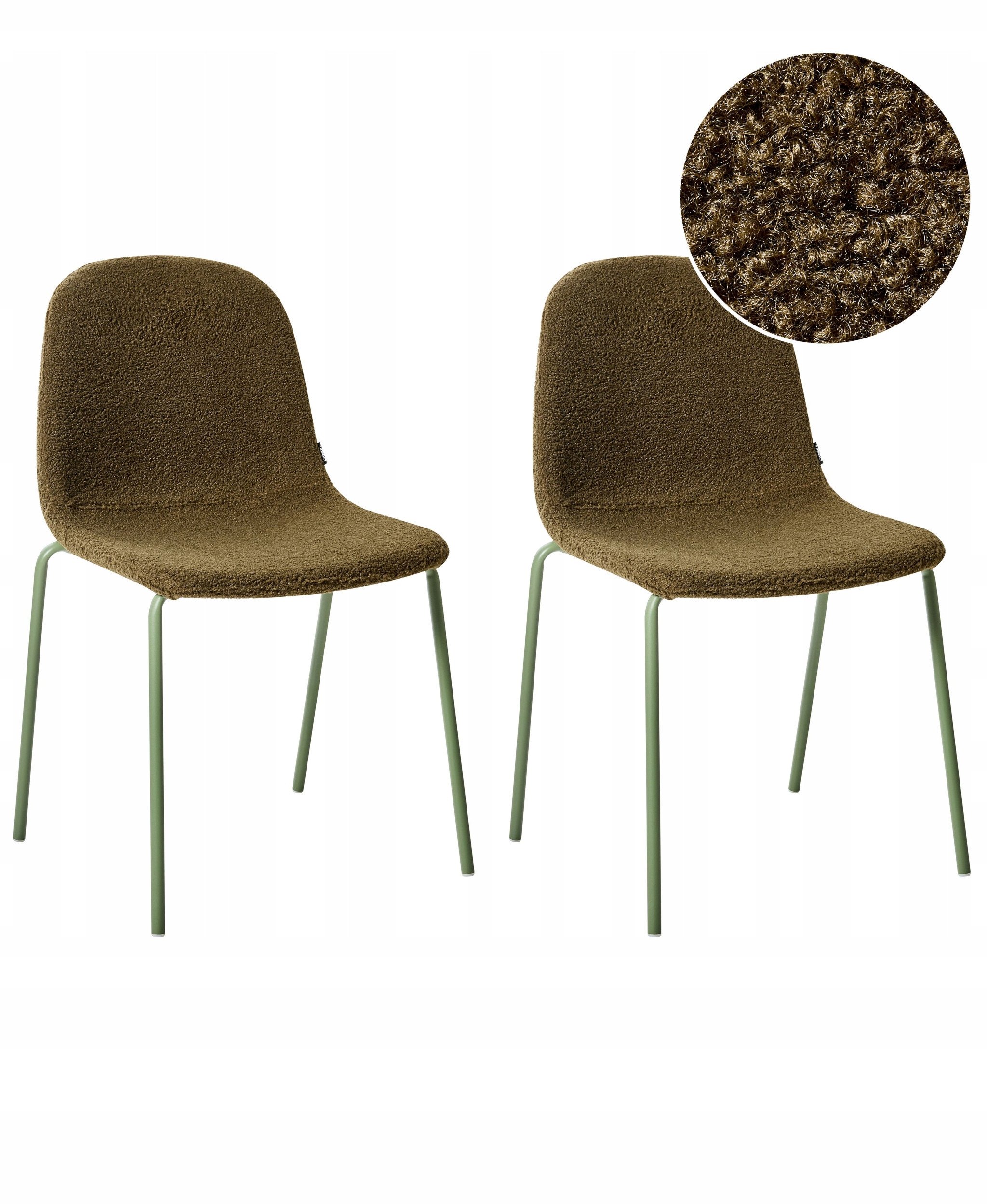 Zestaw 2 krzeseł konferencyjnych LOMA Boucle Zielony