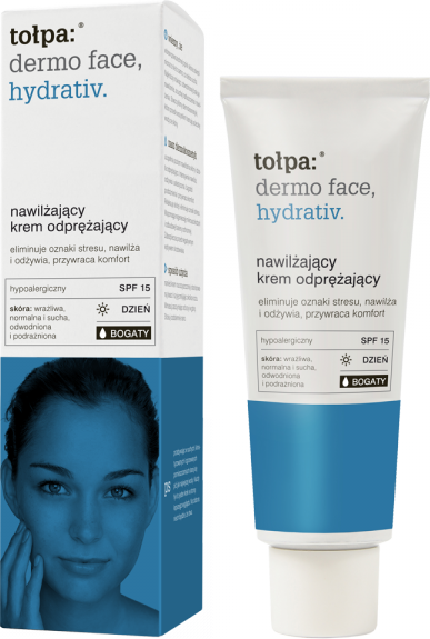 Tołpa Hydrativ, nawilżający krem odprężający, BOGATY, DZIEŃ SPF 15, 40ml