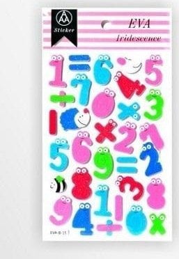 Stiker z elementami z pianki z lekkim brokatem