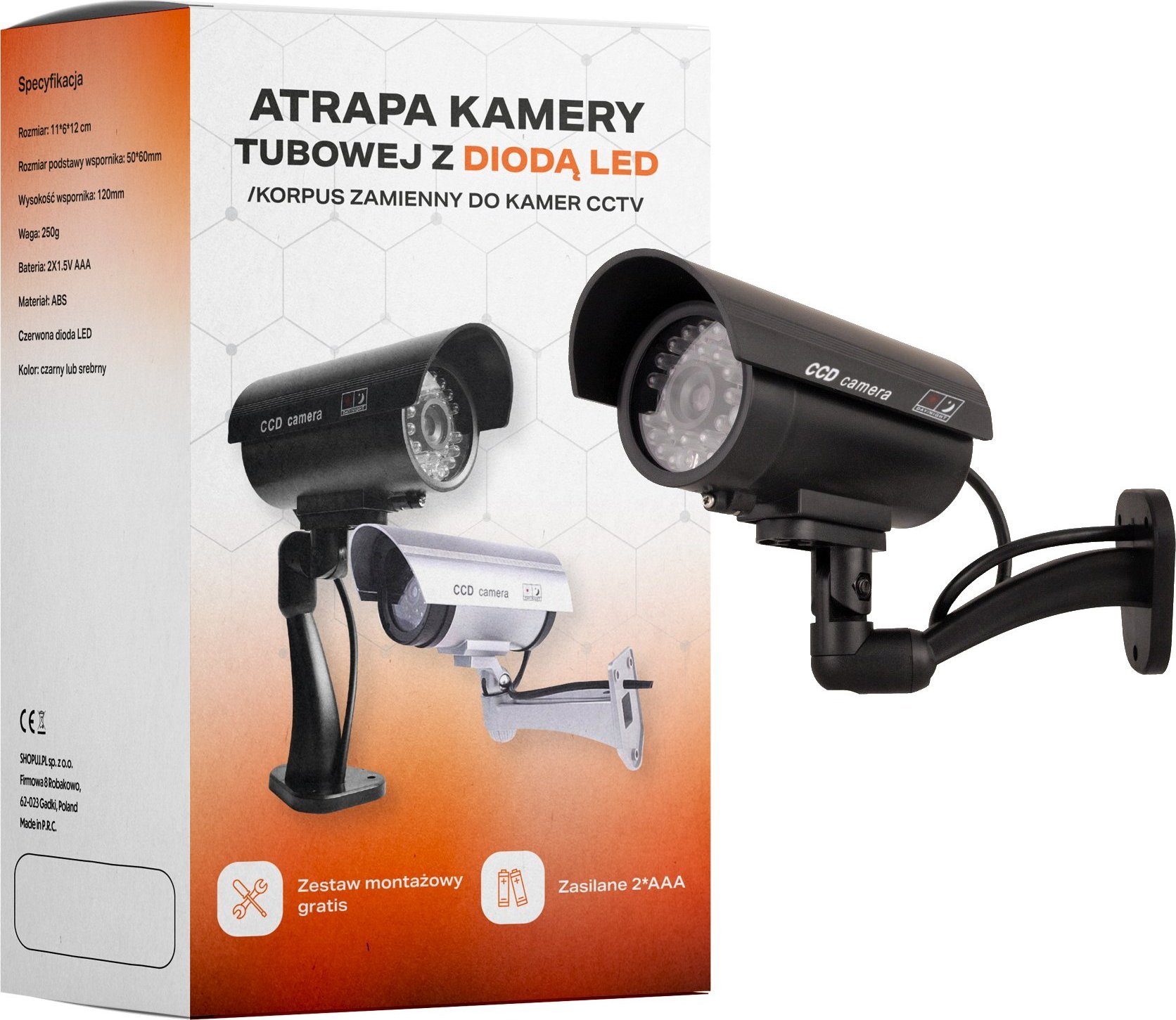 Smart Hardware ATRAPA KAMERY MONITORING KAMERA CZARNA