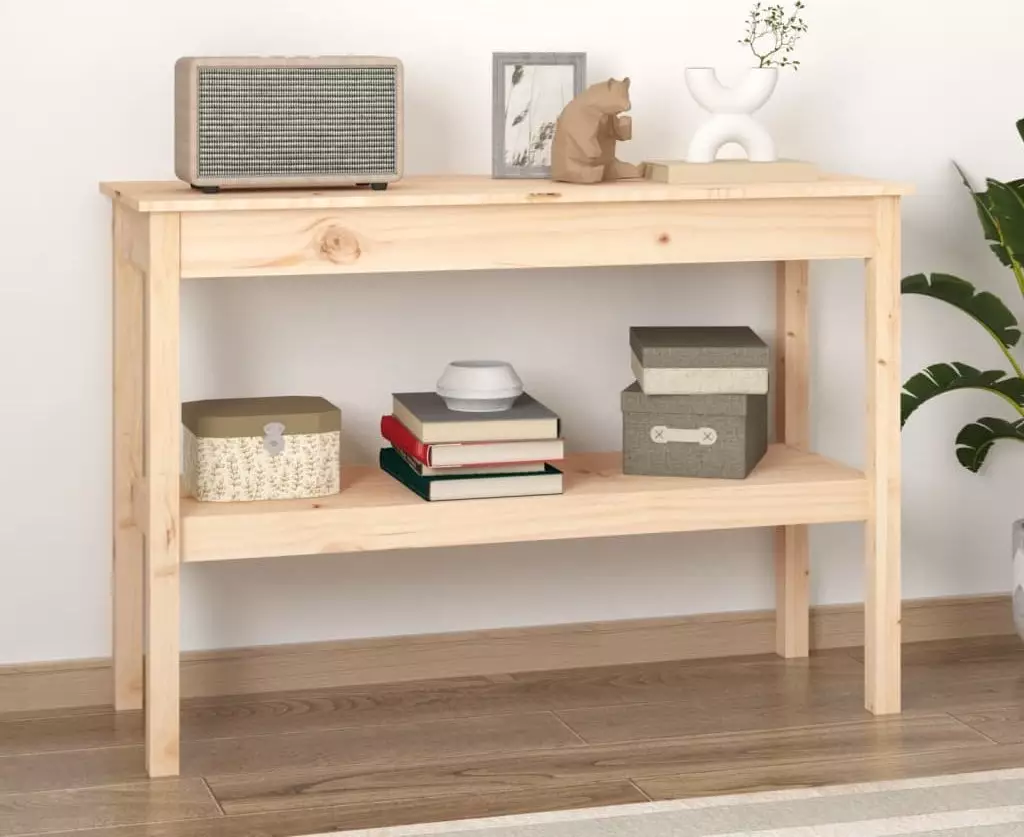 vidaXL vidaXL Stolik konsolowy, 110x40x75 cm, lite drewno sosnowe