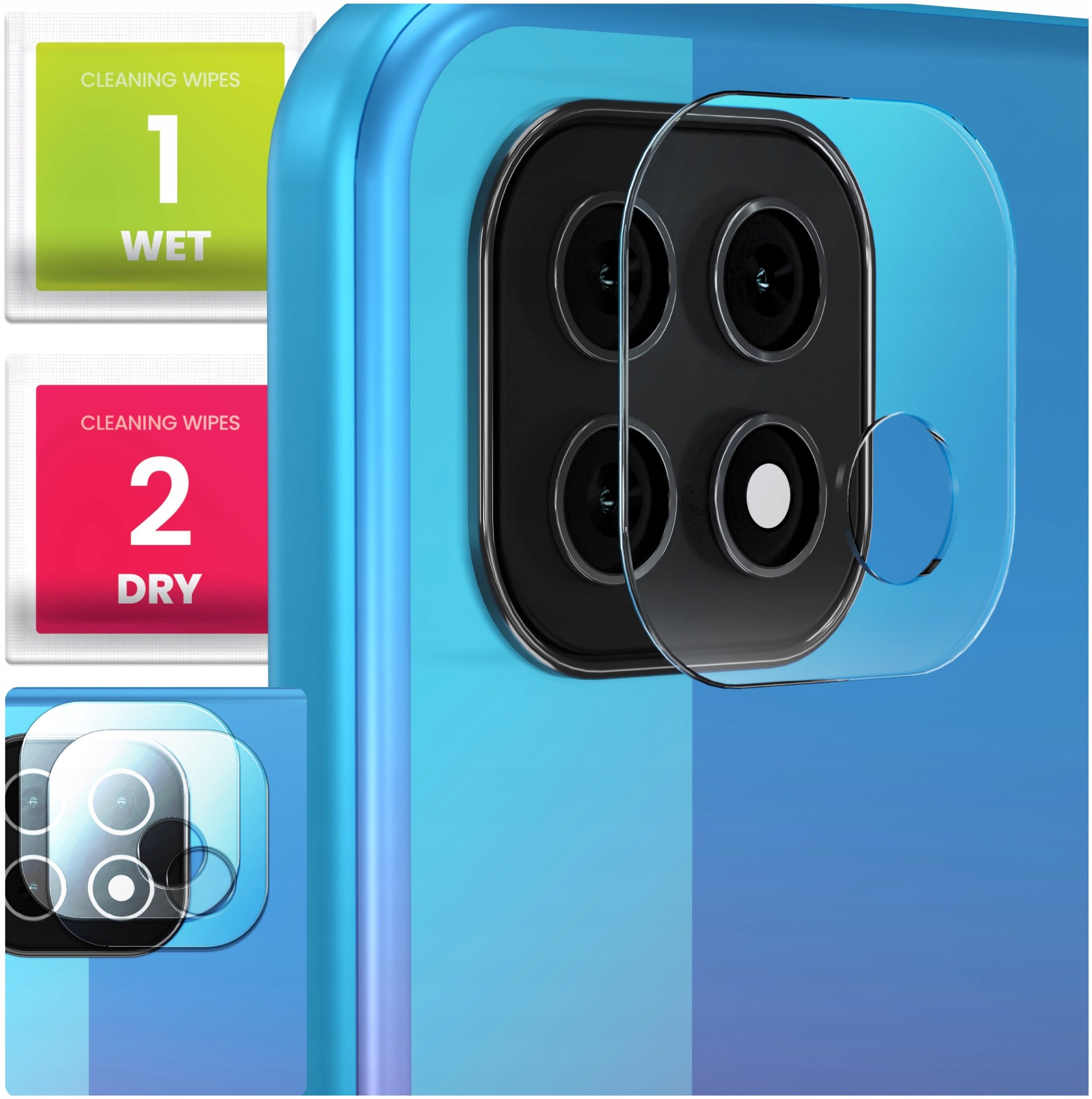 2-PAK Szkło Na Aparat Do Oppo A73 (Hartowane, Ochronne, Na Obiektyw, 9H)