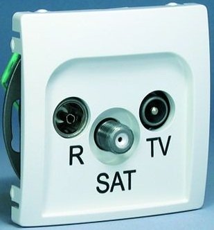 Kontakt-Simon Gniazdo antenowe BASIC MODUŁ RTV/SAT przelotowe białe - BMZAR-SAT10/P.01/11