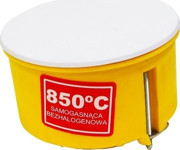 Simet Puszka 70mm regips żółta z pokrywą PO-70F 0204-0N