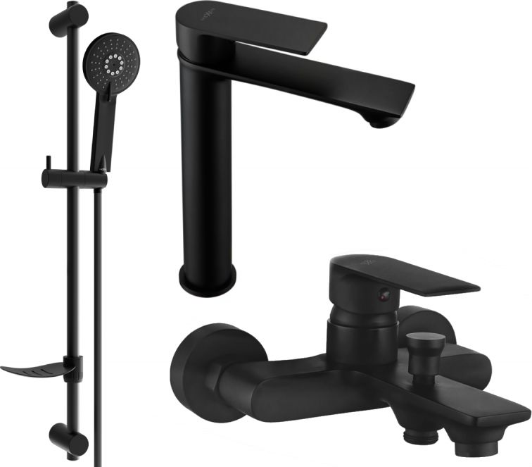 Mexen Mexen Royo DF40 zestaw wannowy, czarny - 72213DF40-70