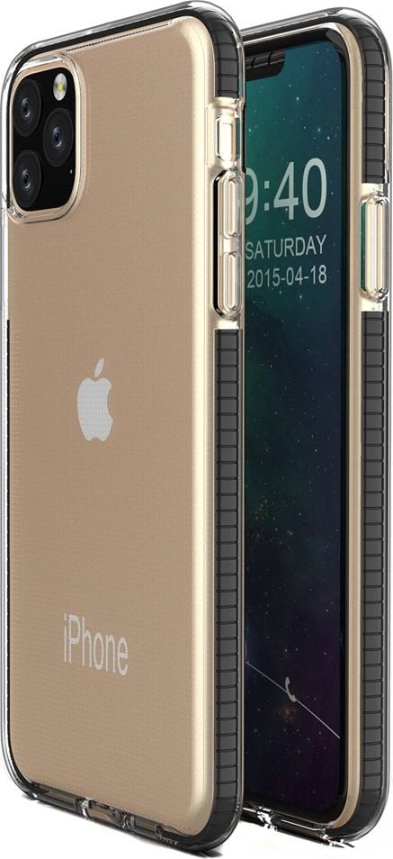 Hurtel Spring Case pokrowiec żelowe etui z kolorową ramką do iPhone 11 Pro czarny