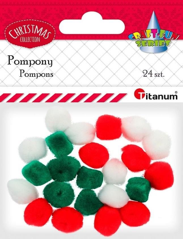Titanum Pompony akrylowe mix 24 szt.