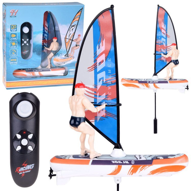 Zdalnie sterowany świecący WINDSURFER pływający na pilota RC0740 EDUKAMP