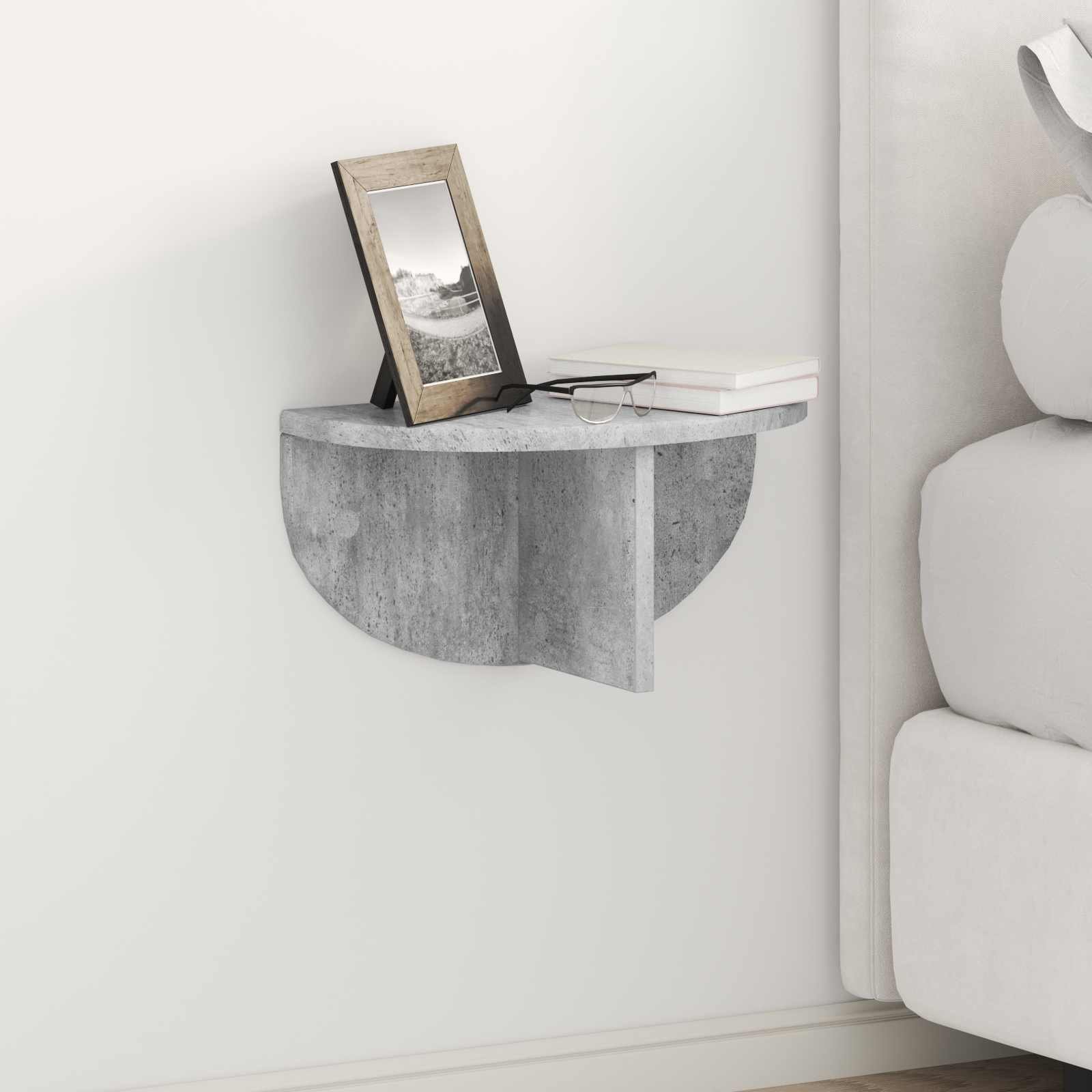 vidaXL Półka ścienna 2 pcs Szara betonowa 38 x 19 x 19 cm