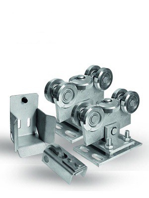 Wózek do bram 80mm 2szt. + rolka + gniazdo najazdu - komplet