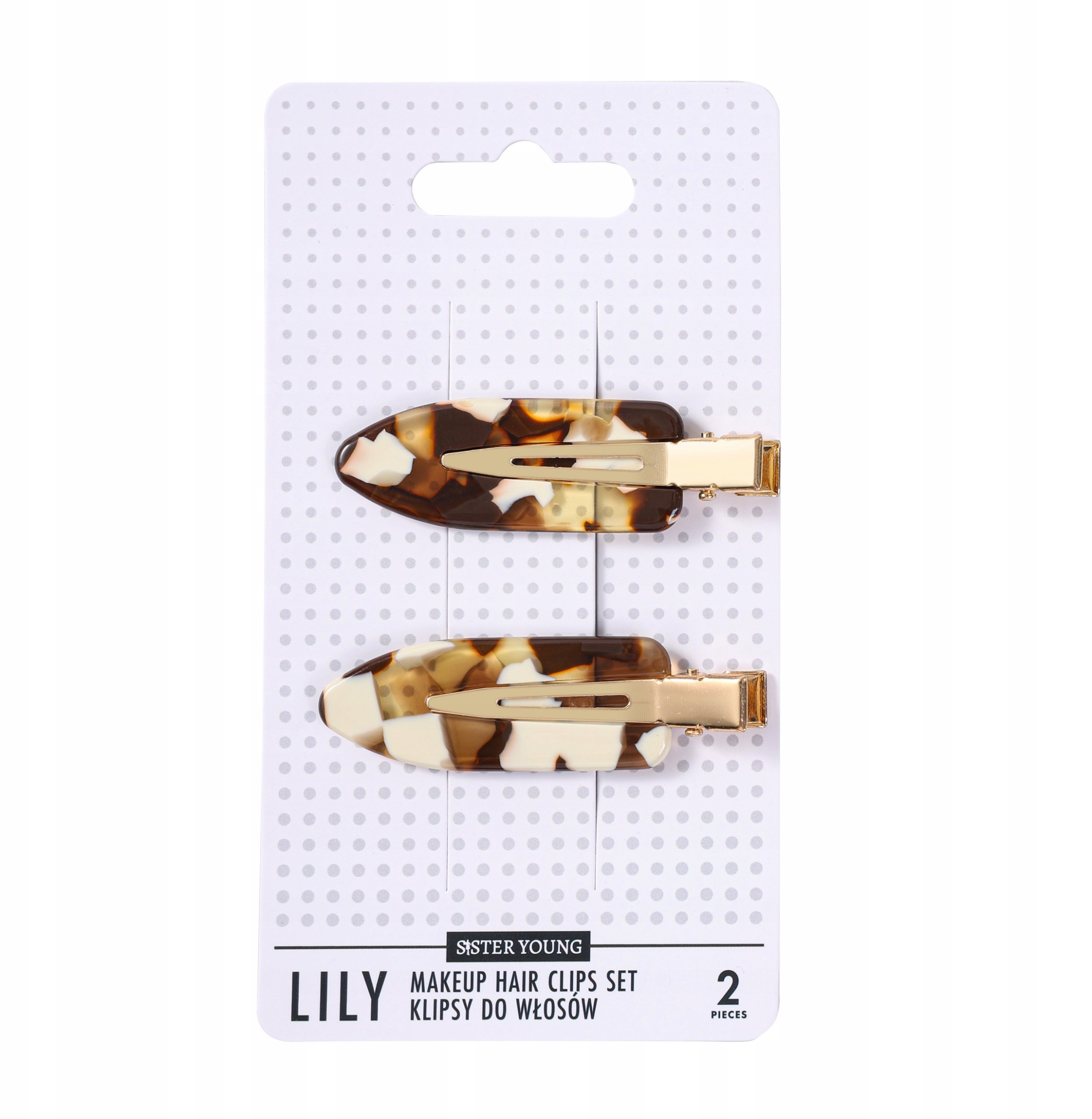 SISTER YOUNG_Lily Makeup Hair Clips Set klipsy do włosów Milk Coffee 2szt