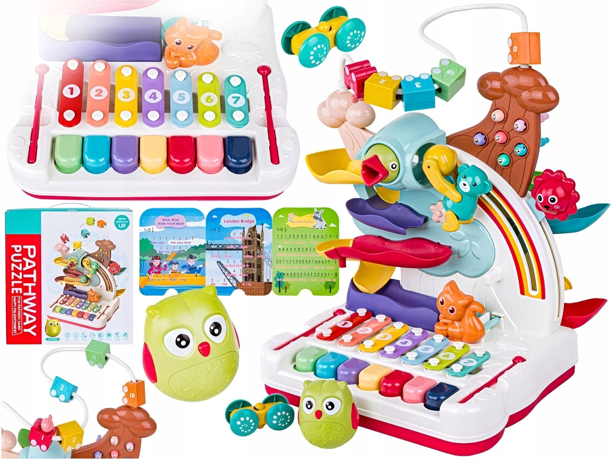 Bounn Pianinko dla dzieci 5w1 zwierzątka zjeżdżalnia 3 lata+