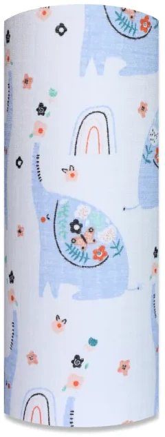 Pielucha tetra druk 70/80 Słoń niebieski i kwiatki 1 szt. 6360 Ega Kids