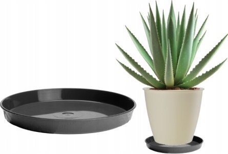 Galicja Podstawka pod doniczkę okrągła grafitowa 32 cm