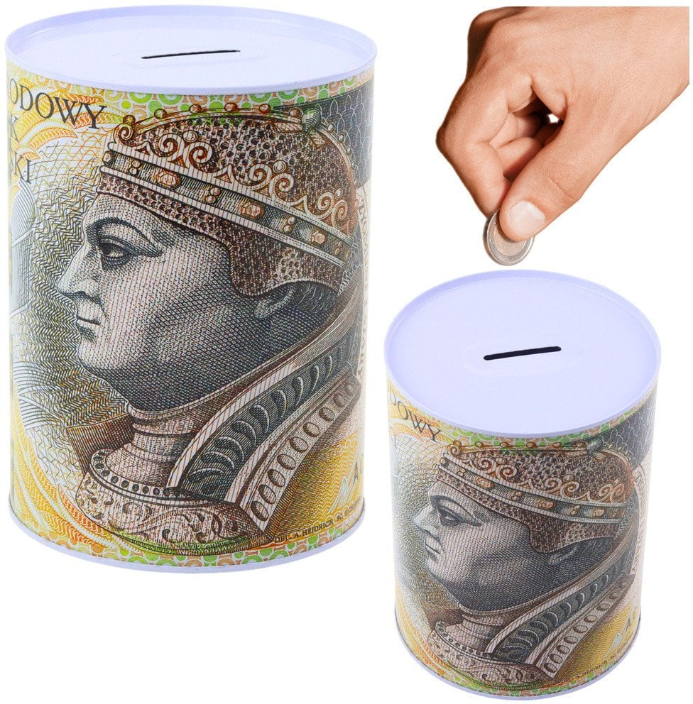 Skarbonka Metalowa Puszka Banknot 200 Złotych 16x12cm