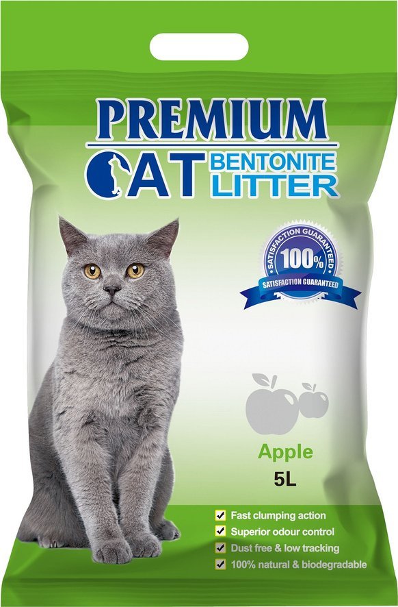Żwirek dla kota Triton Premium Cat Żwirek Bentonitowy Zbrylający - Jabłkowy dla kota 5L