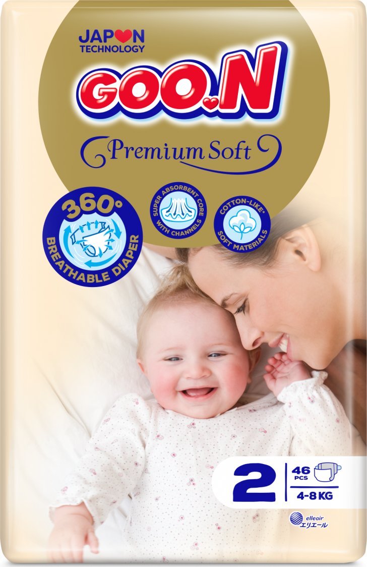 GOO.N GOO.N Premium Soft Diaper Tape _Size 4, 34 pcs, 9-14 kg
