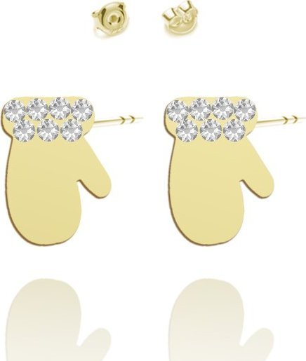 Radziszewska Jewellery Kolczyki Pozłacane Rękawice Mikołaja Boże Narodzenie
