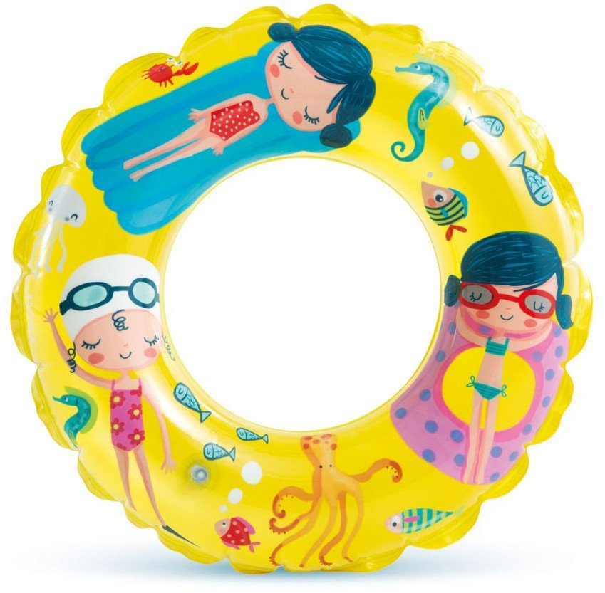 Koło dmuchane z nadrukiem o średnicy 61 cm INTEX 59242 dziewczynki żółte