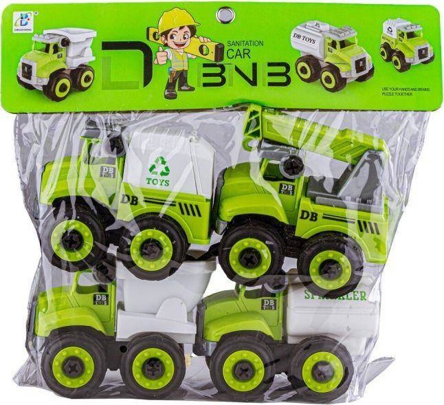 4w1 Ciężarówka, Samochód Ciężarowy, Wywrotka Do Rozkręcania 36 Elementów 4 Pojazdy