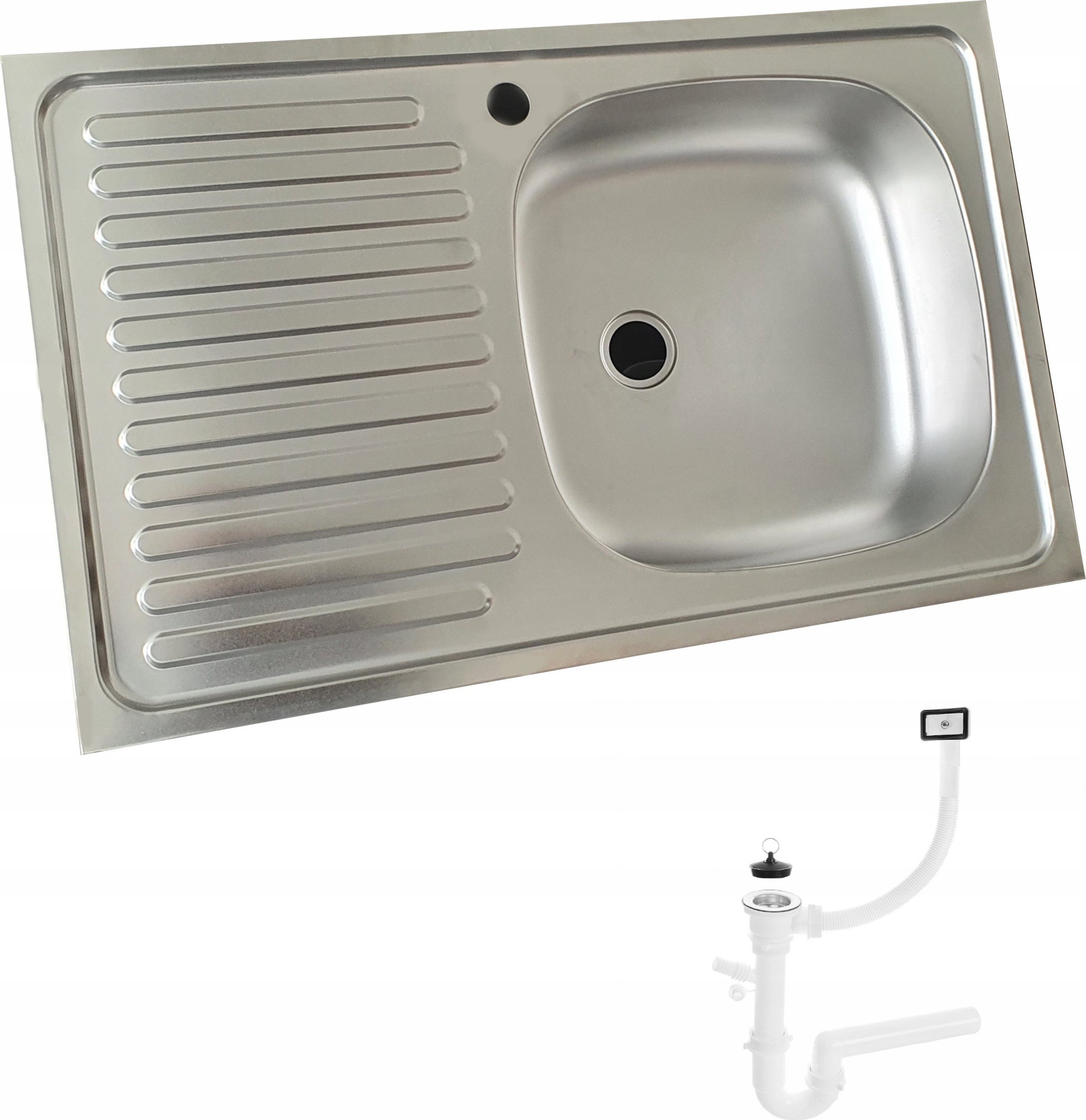 Zlewozmywak Zlewozmywak stalowy 80 x 50 nakładany z otworem