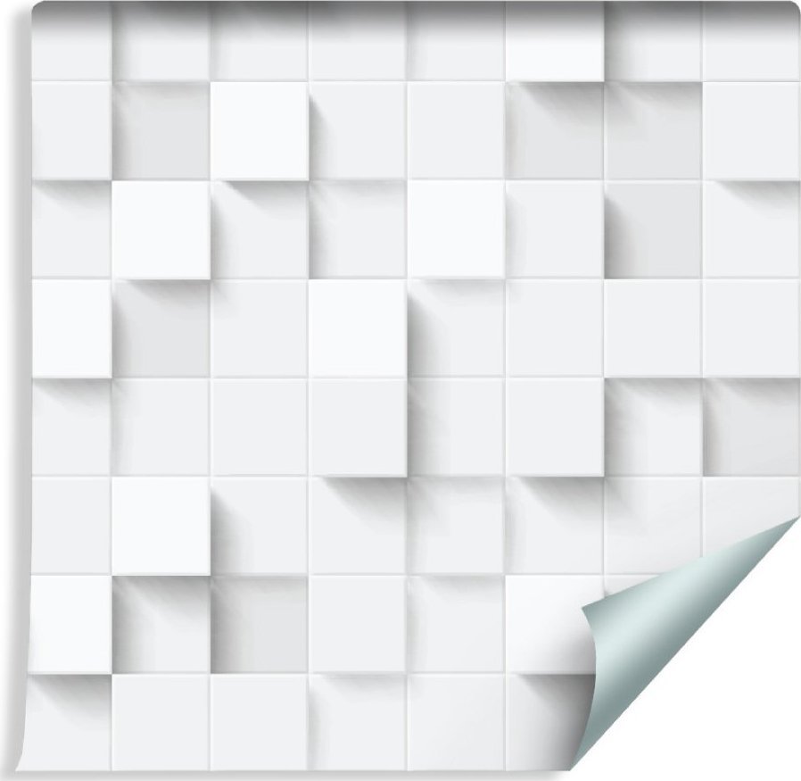 Muralo Tapeta Biała Nowoczesna Mozaika - Efekt 3D