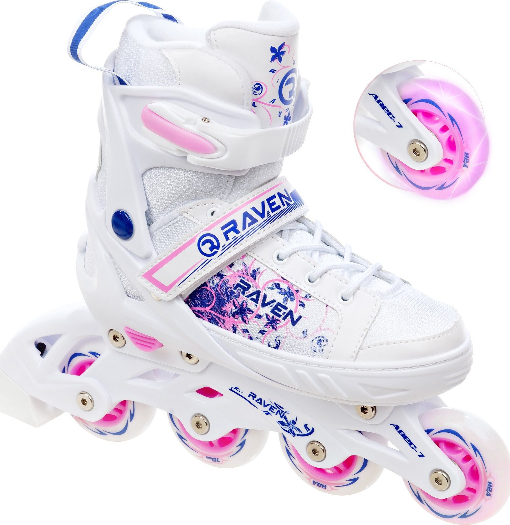 Rolki Raven Inlineskates Meia rekreacyjne regulowane białe r. 28-32