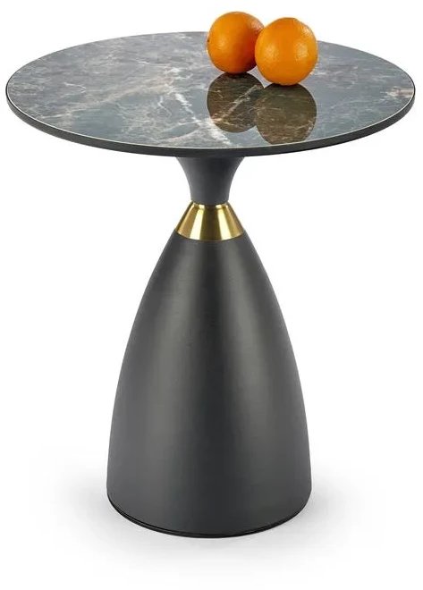 Stolik kawowy MORENA 50x50 zielony marmur/czarny HALMAR