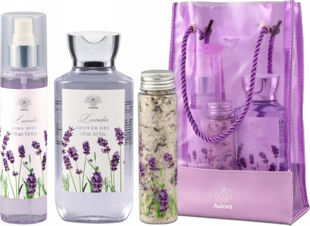 Aurora - zestaw prezentowy lawenda w torebce -3 el