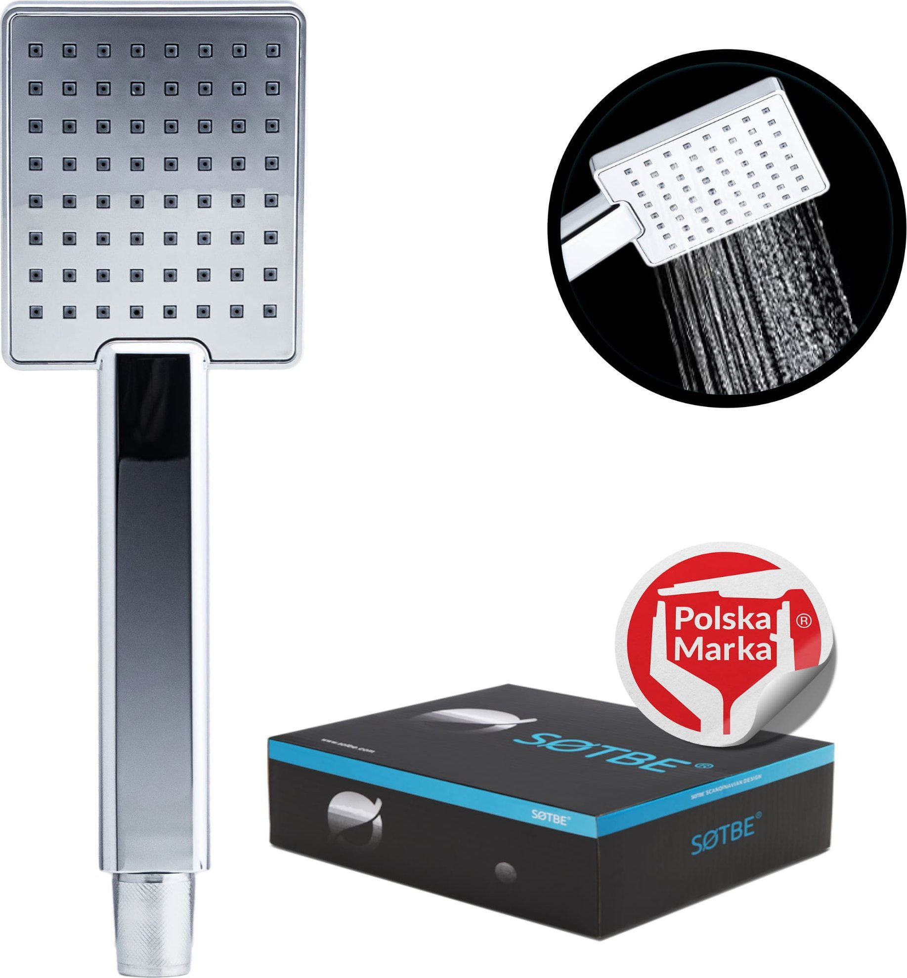 Słuchawka prysznicowa Sotbe SOTBE LARK wodooszczędna kwadratowa słuchawka prysznicowa kolor chrom