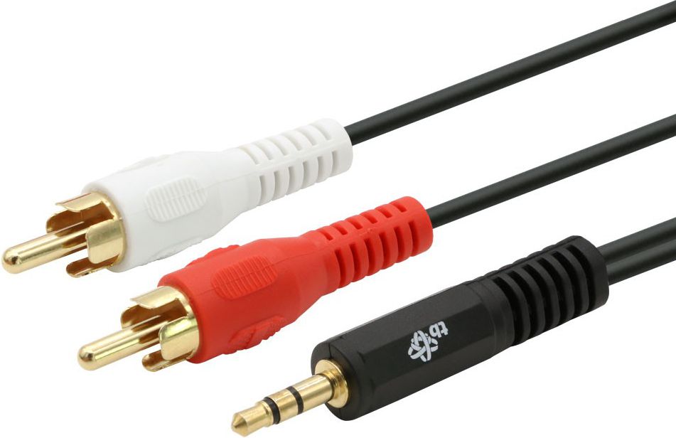 Kabel TB Print Jack 3.5mm - RCA (Cinch) x2 2.5m czarny (AKTBXAJ2RCA250B)