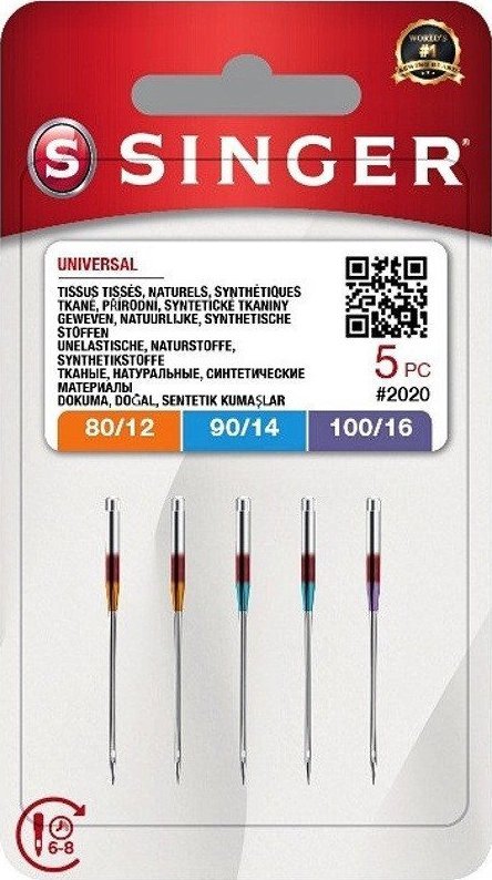 Singer Igła SINGER N2020 -12/80-14/90-16/100 blister 5szt