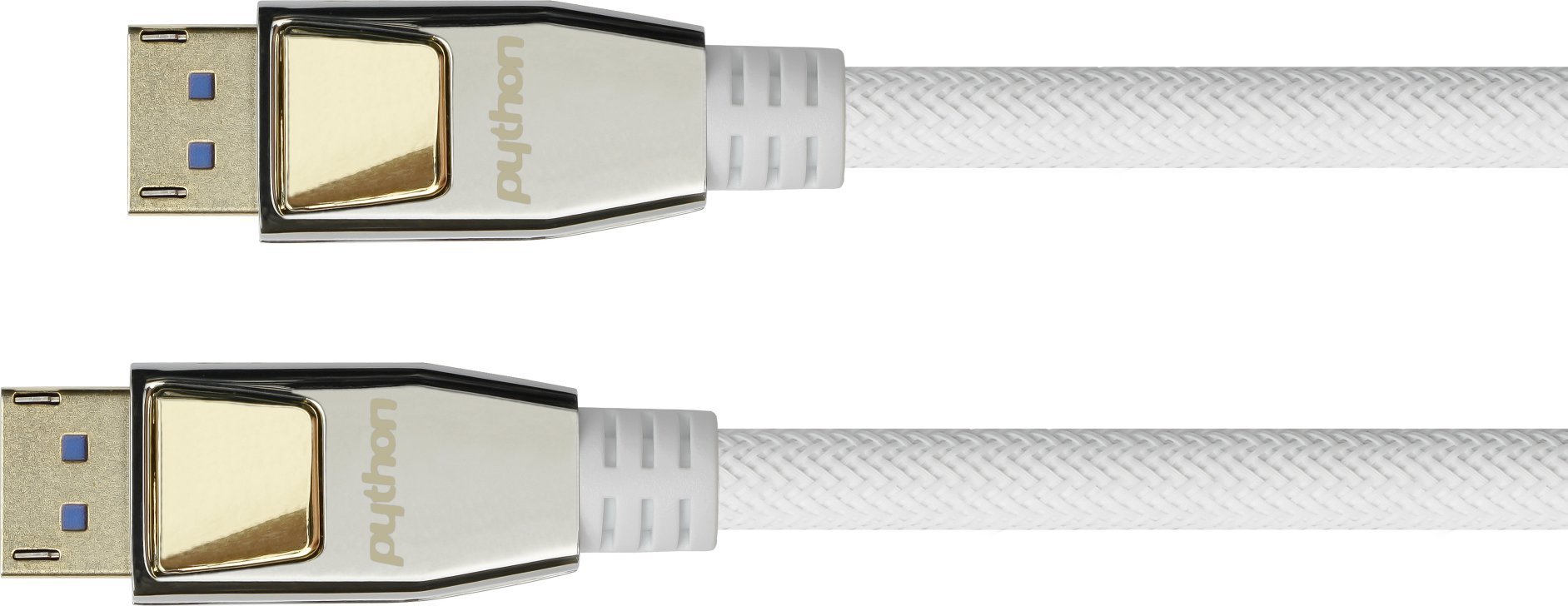 PYTHON Python DisplayPort 2.0 Kabel Nylongeflecht weiß 0,5m