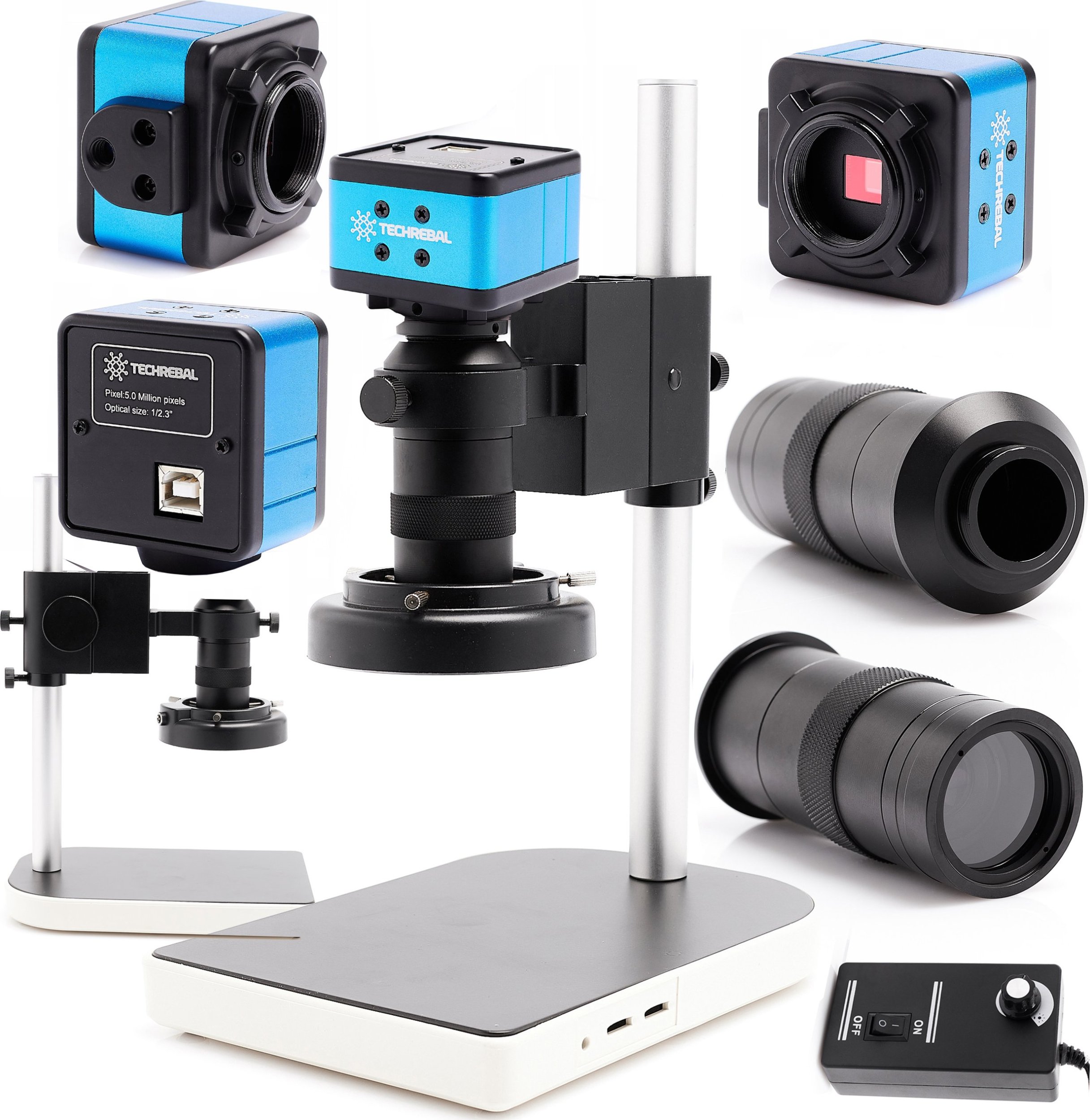 Mikroskop Cyfrowy K10M Kamera T250 USB 5MP Oświetlenie 56x LED Techrebal