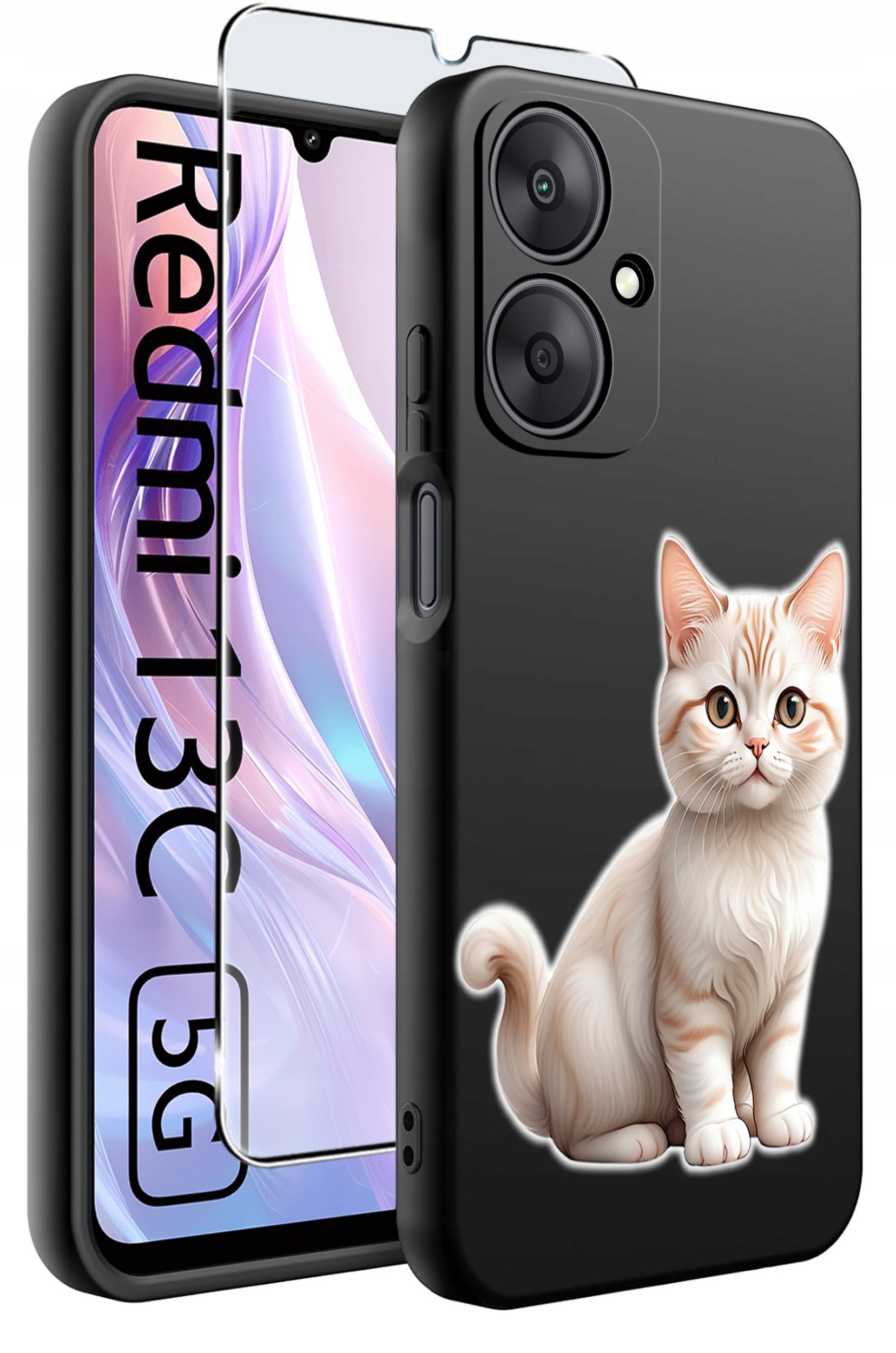 ETUI do Xiaomi Redmi 13C 5G WZORY |SILIKONOWE MATT CASE +SZKŁO HARTOWANE 9H