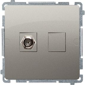 Kontakt-Simon Gniazdo antenowe Simon Basic pojedyncze typu F satynowy (BMAF1.01/29)