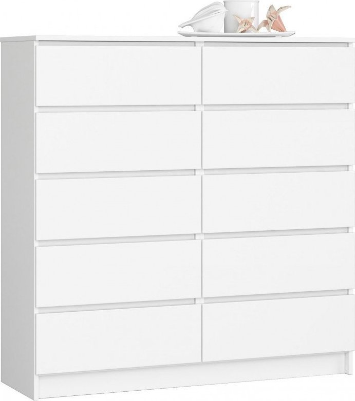 Elior Biała komoda z szufladami do salonu - Mirune 3X