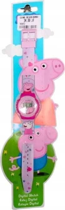 Kids Euroswan Zegarek cyfrowy KE02 ECO Świnka Peppa. Peppa Pig (bez plastikowego opakowania) PP09046 Kids Euroswan
