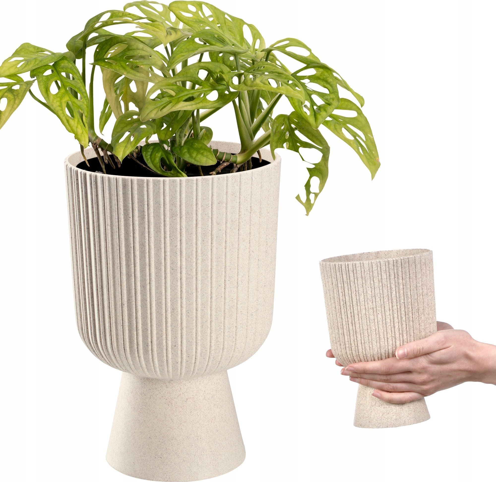 Kadax KADAX Doniczka Donica Osłonka Gazon 14cm Beż Eko