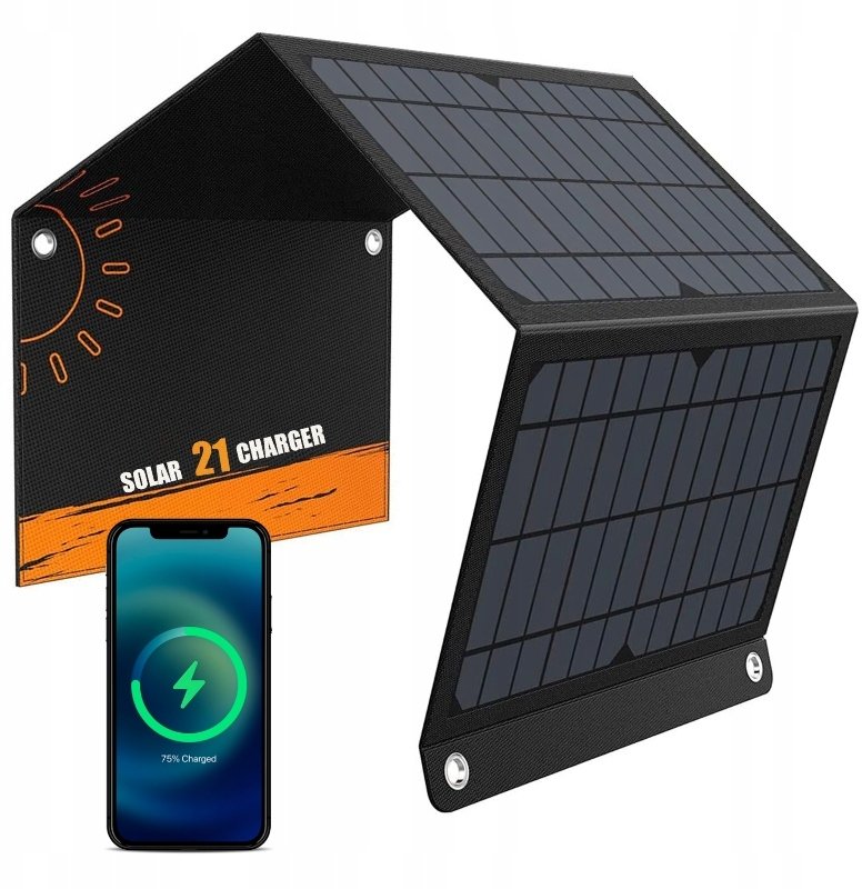 Panel Solarny 21W 3,5A Mata Składana Turystyczna Ładowarka Słoneczna 2x USB