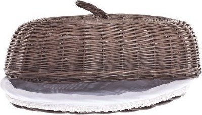 Chlebak WickerPL Wiklinowy Owalny Chlebak z Obszyciem 39x28 H13 cm